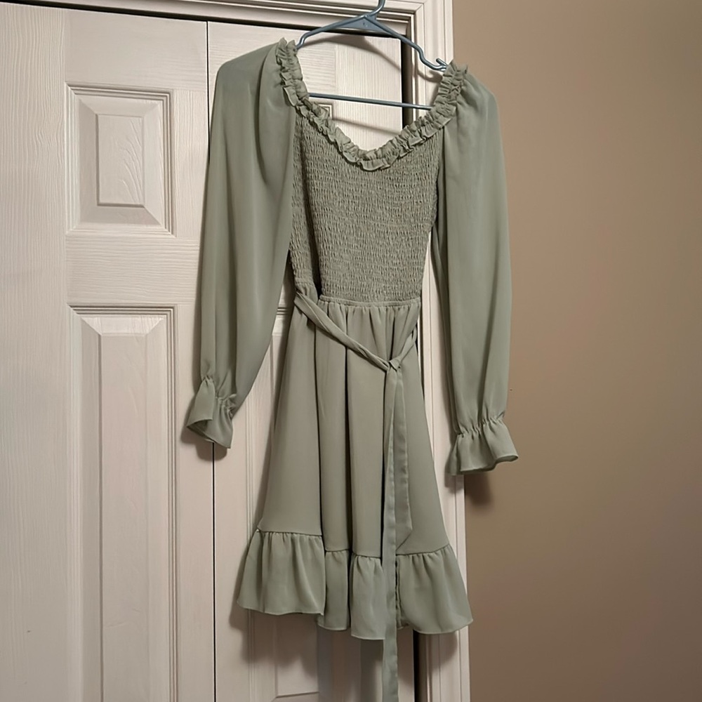 Green Long Sleeve Dress